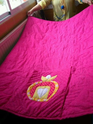 Detalle de la trasera de la manta Quilt